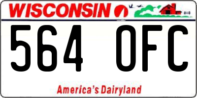 WI license plate 564OFC