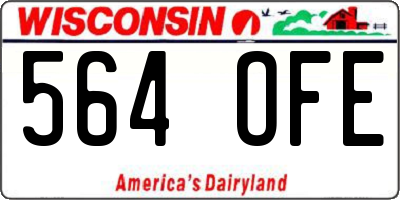 WI license plate 564OFE