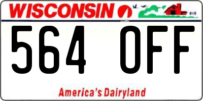 WI license plate 564OFF