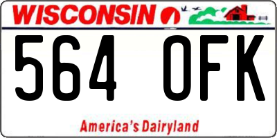 WI license plate 564OFK