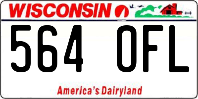 WI license plate 564OFL