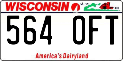 WI license plate 564OFT