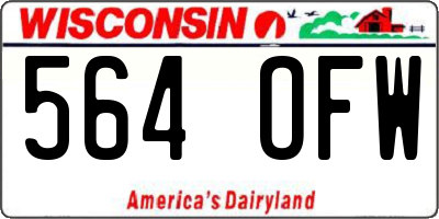 WI license plate 564OFW