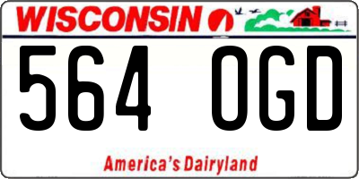 WI license plate 564OGD