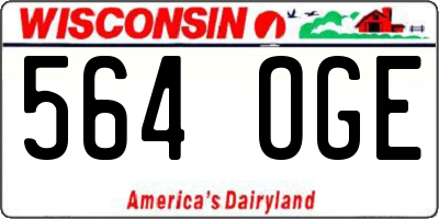 WI license plate 564OGE