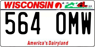 WI license plate 564OMW