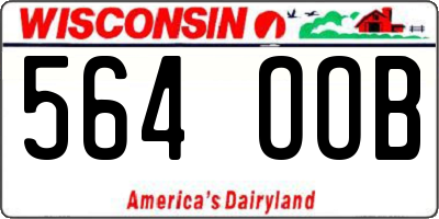 WI license plate 564OOB