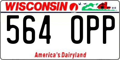WI license plate 564OPP