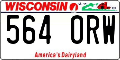 WI license plate 564ORW