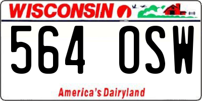 WI license plate 564OSW