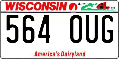 WI license plate 564OUG