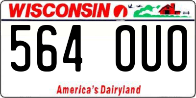 WI license plate 564OUO