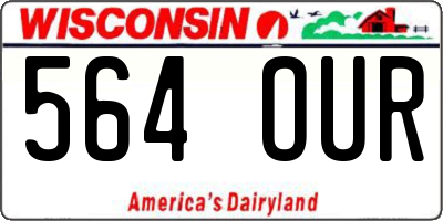 WI license plate 564OUR