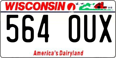 WI license plate 564OUX