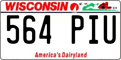 WI license plate 564PIU