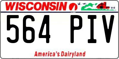 WI license plate 564PIV