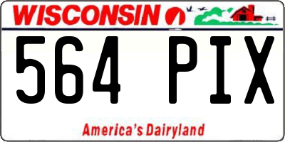 WI license plate 564PIX