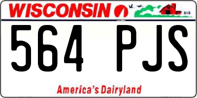 WI license plate 564PJS
