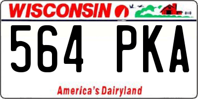 WI license plate 564PKA