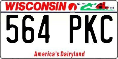 WI license plate 564PKC