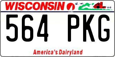 WI license plate 564PKG