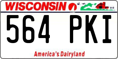 WI license plate 564PKI