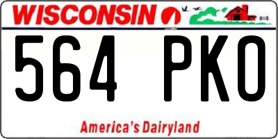 WI license plate 564PKO