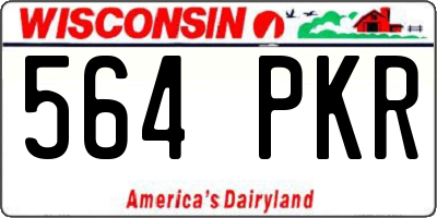 WI license plate 564PKR