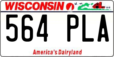 WI license plate 564PLA