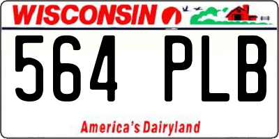 WI license plate 564PLB