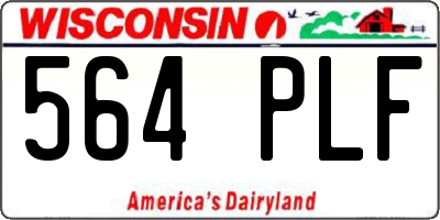 WI license plate 564PLF