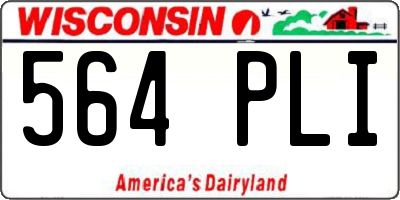 WI license plate 564PLI