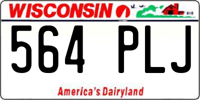 WI license plate 564PLJ
