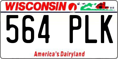 WI license plate 564PLK