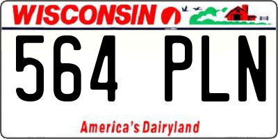 WI license plate 564PLN