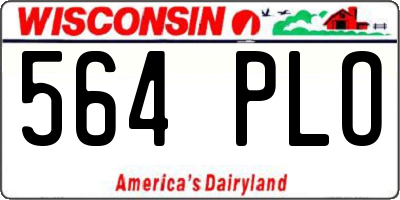 WI license plate 564PLO