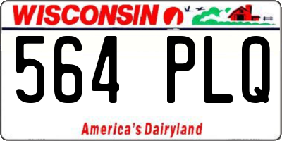 WI license plate 564PLQ