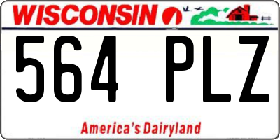 WI license plate 564PLZ