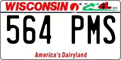 WI license plate 564PMS