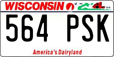 WI license plate 564PSK