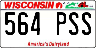 WI license plate 564PSS