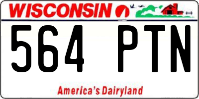 WI license plate 564PTN