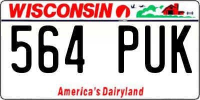 WI license plate 564PUK