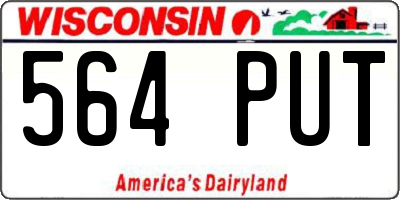 WI license plate 564PUT