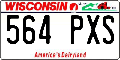 WI license plate 564PXS