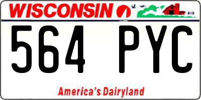 WI license plate 564PYC