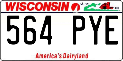 WI license plate 564PYE