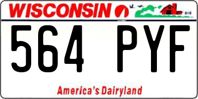 WI license plate 564PYF