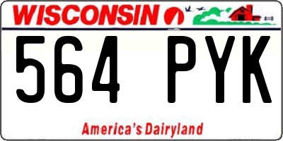 WI license plate 564PYK