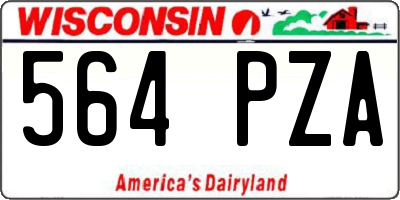 WI license plate 564PZA